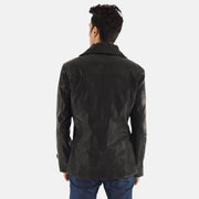 Authentic Cowhide Leather with Semi-aniline Finish Grain Texture & Heavy-Duty Seam Stitching Detail