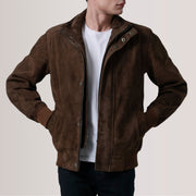 Lester Brown Suede Bomber Jacket – alternate product view 1