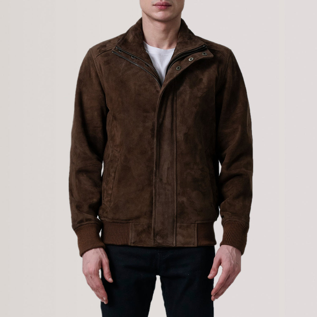 Lester Brown Suede Bomber Jacket – alternate product view 3