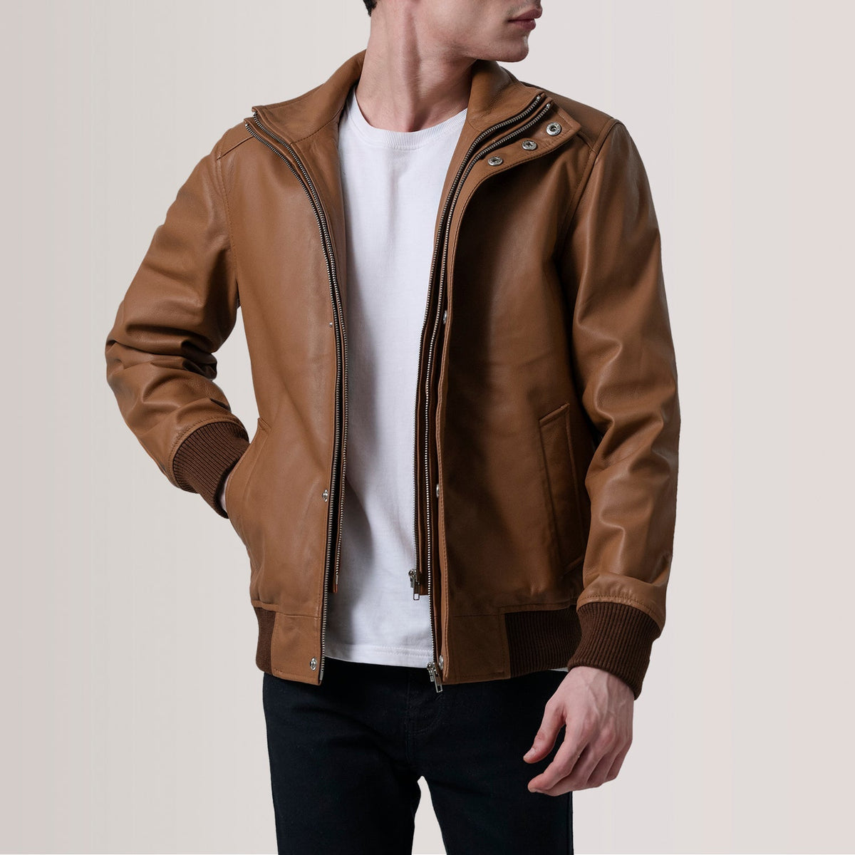Lester Brown Suede Bomber Jacket – alternate product view 1