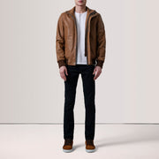 Lester Brown Suede Bomber Jacket – alternate product view 2