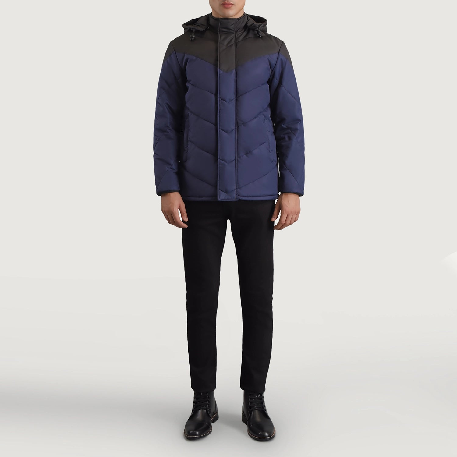 Luka Black & Blue Hooded Puffer Jacket - image 3