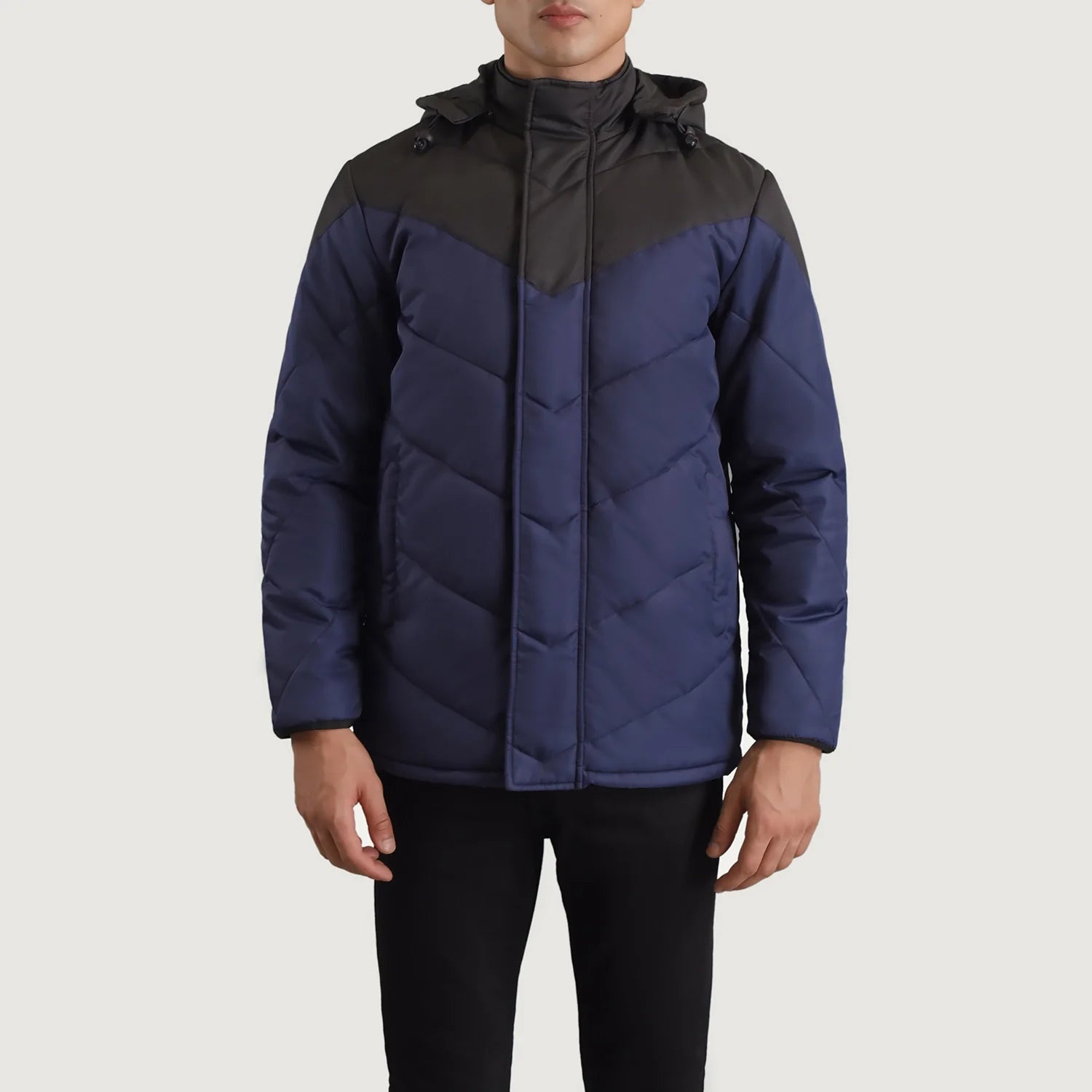 Luka Black & Blue Hooded Puffer Jacket - image 4