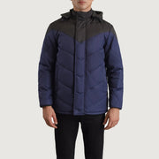 Luka Black & Blue Hooded Puffer Jacket - image 4