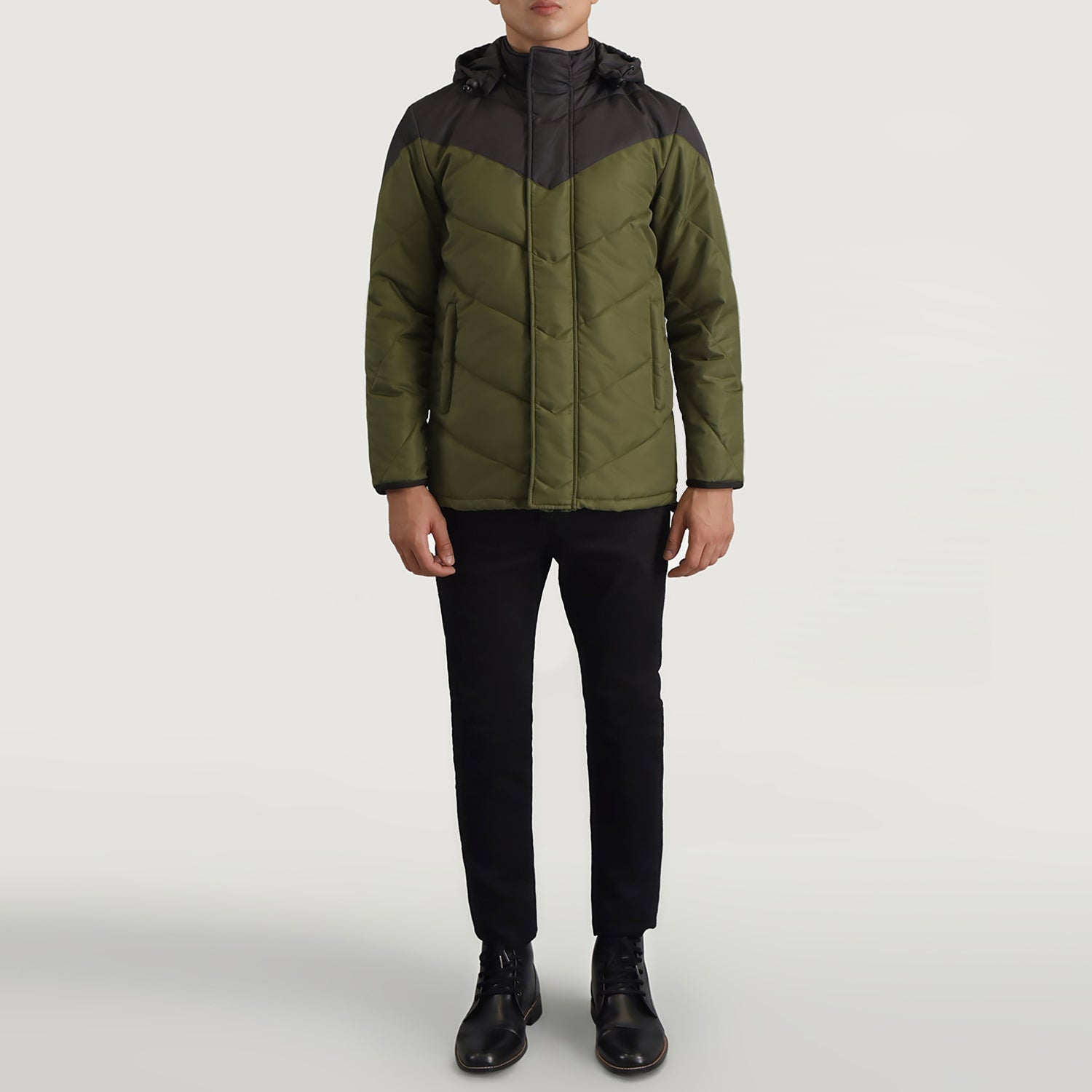 Luka Black & Green Hooded Puffer Jacket - image 3