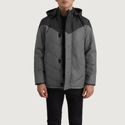 Luka Black & Grey Hooded Puffer Jacket - image 1