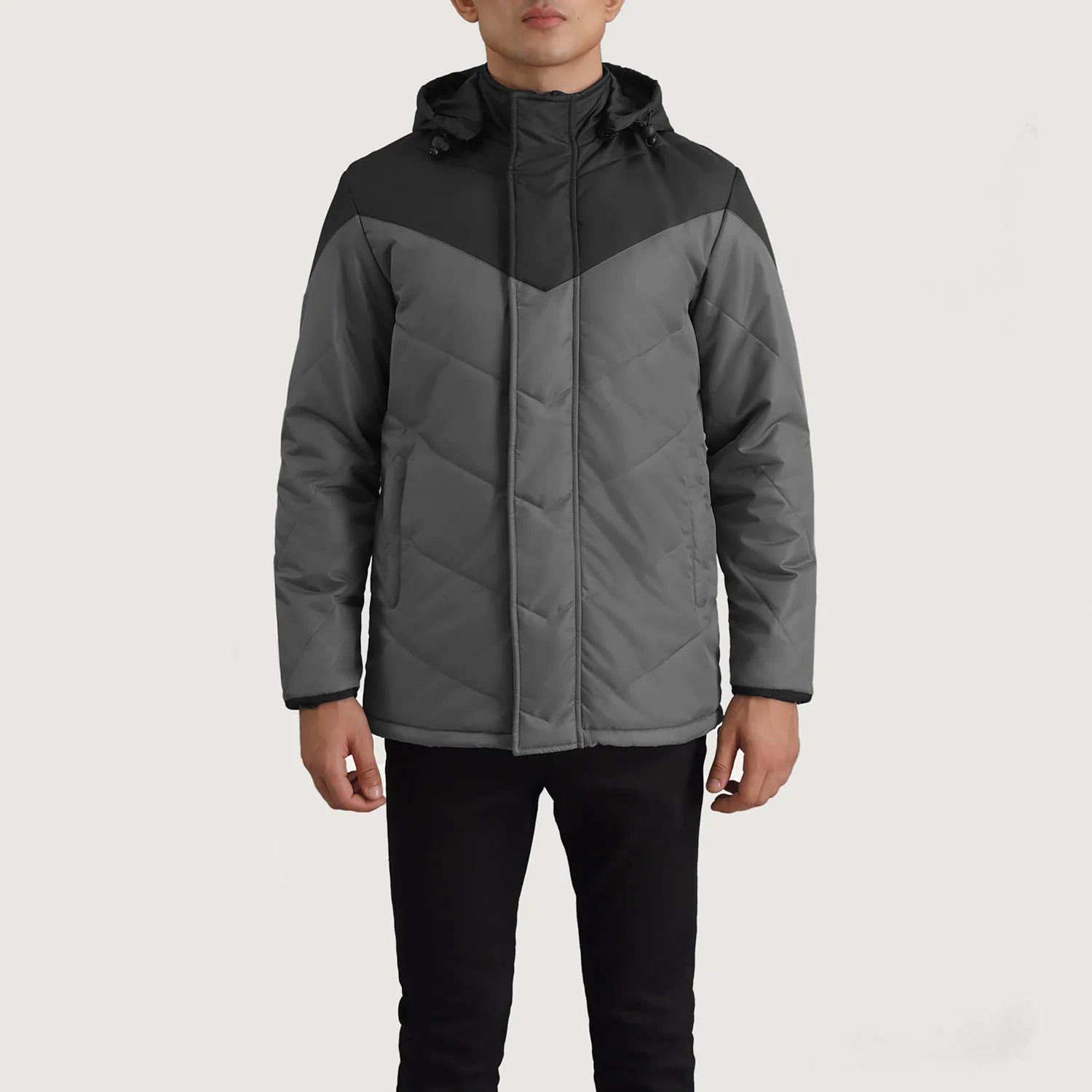 Luka Black & Grey Hooded Puffer Jacket - image 4