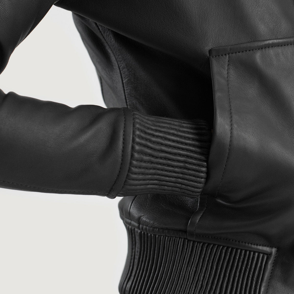 Luna Hooded Leather Bomber Jacket – alternate product view 6