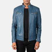 Mack Blue Leather Biker Jacket - image 1
