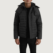 Malcolm Black Hooded Puffer Jacket - image 1