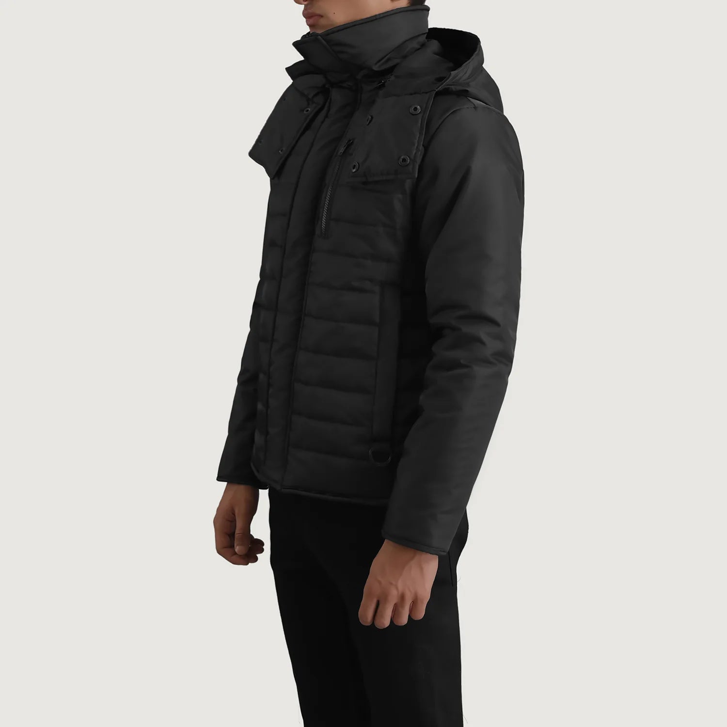 Malcolm Black Hooded Puffer Jacket - image 2