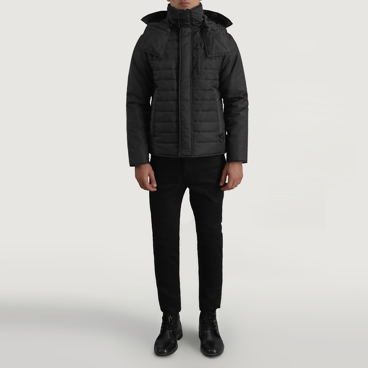 Malcolm Black Hooded Puffer Jacket - image 3