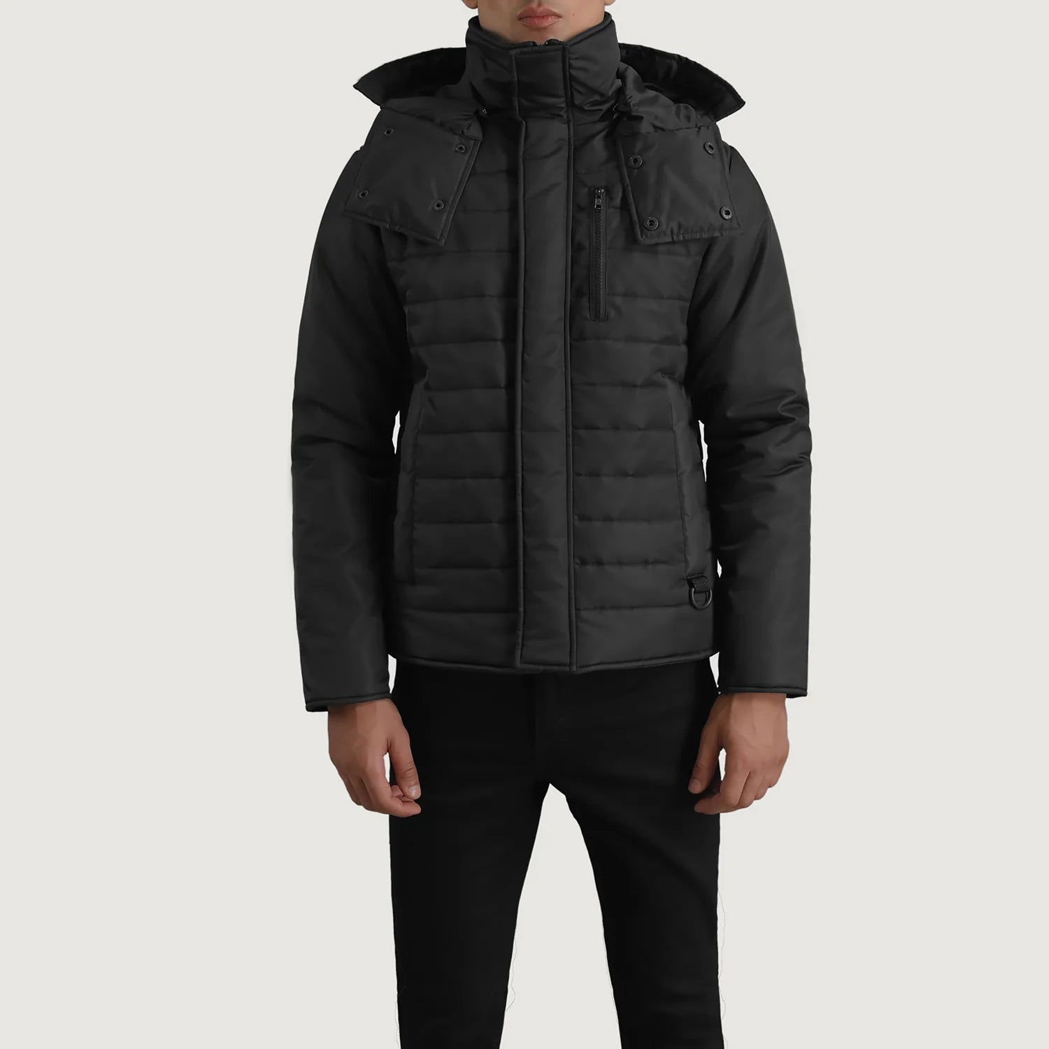 Malcolm Black Hooded Puffer Jacket - image 4