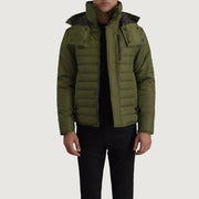 Malcolm Green Hooded Puffer Jacket - image 1