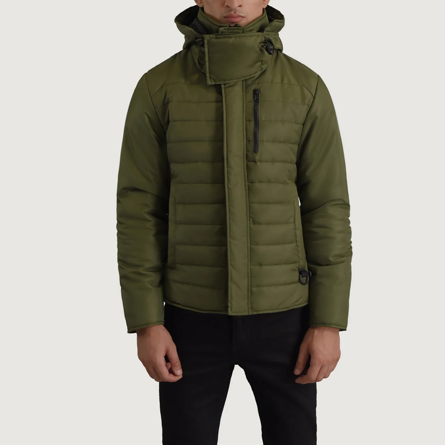 Malcolm Green Hooded Puffer Jacket - image 3