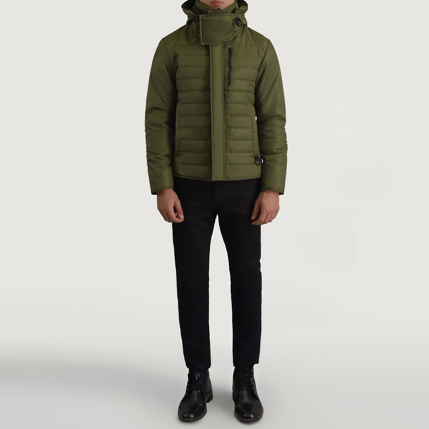 Malcolm Green Hooded Puffer Jacket - image 4