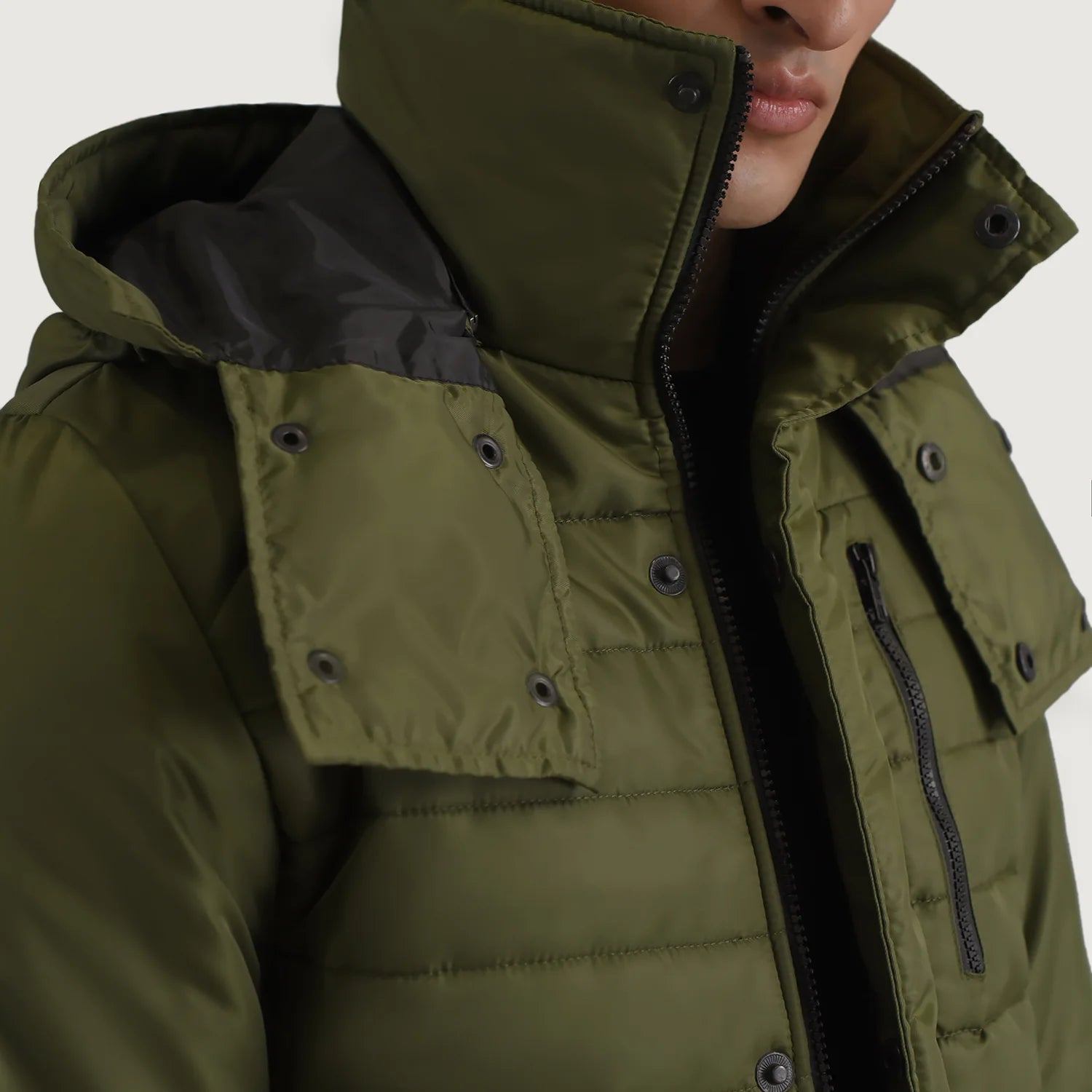 Malcolm Green Hooded Puffer Jacket - image 5