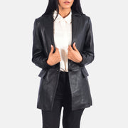 Marilyn Black Leather Blazer - image 1