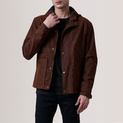 Marlo Brown Canvas Hooded Work Jacket - image 1