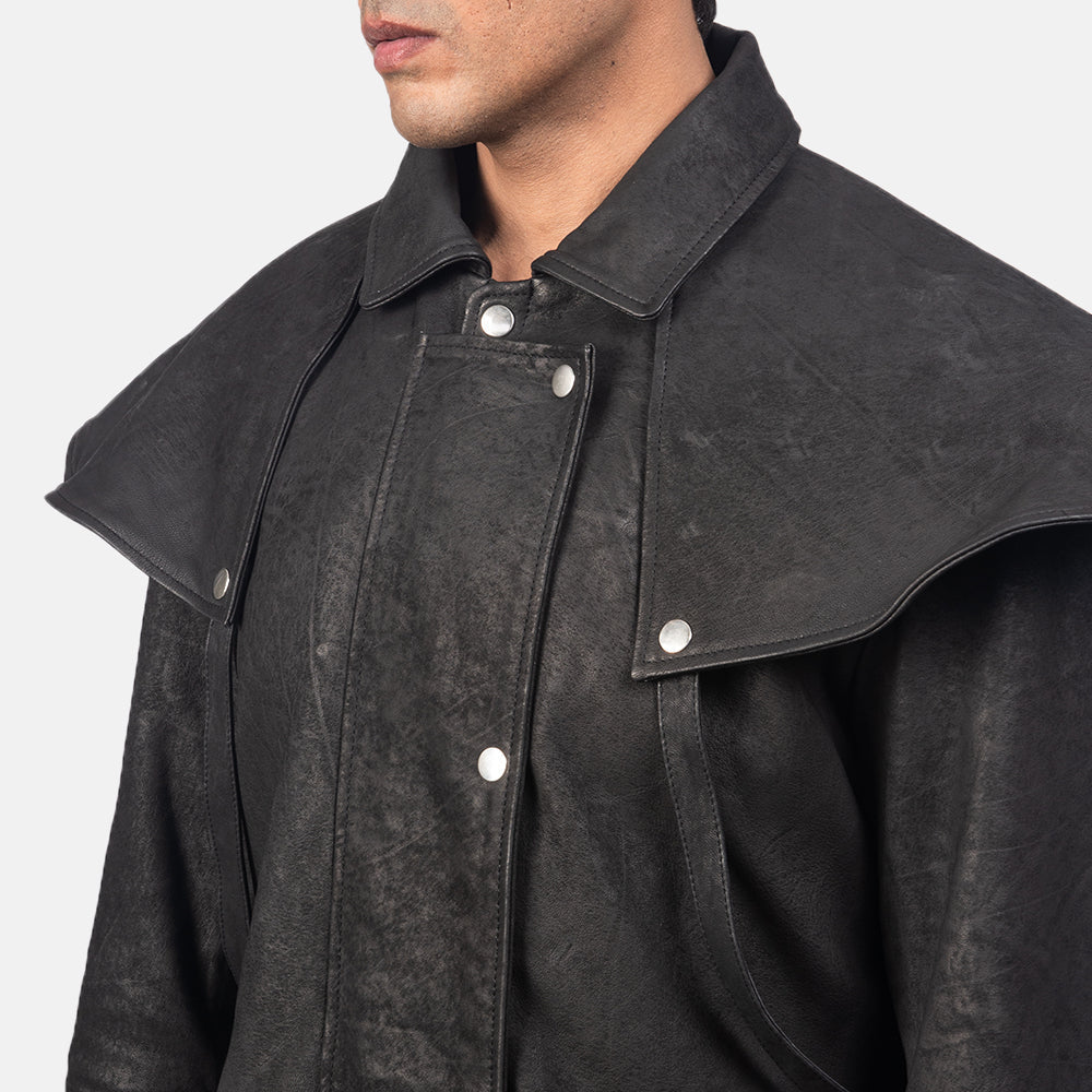 Maverick Black Leather Duster - image 4