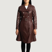 Missoni Maroon Leather Trench Coat - image 1