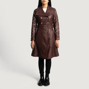 Missoni Maroon Leather Trench Coat - image 2