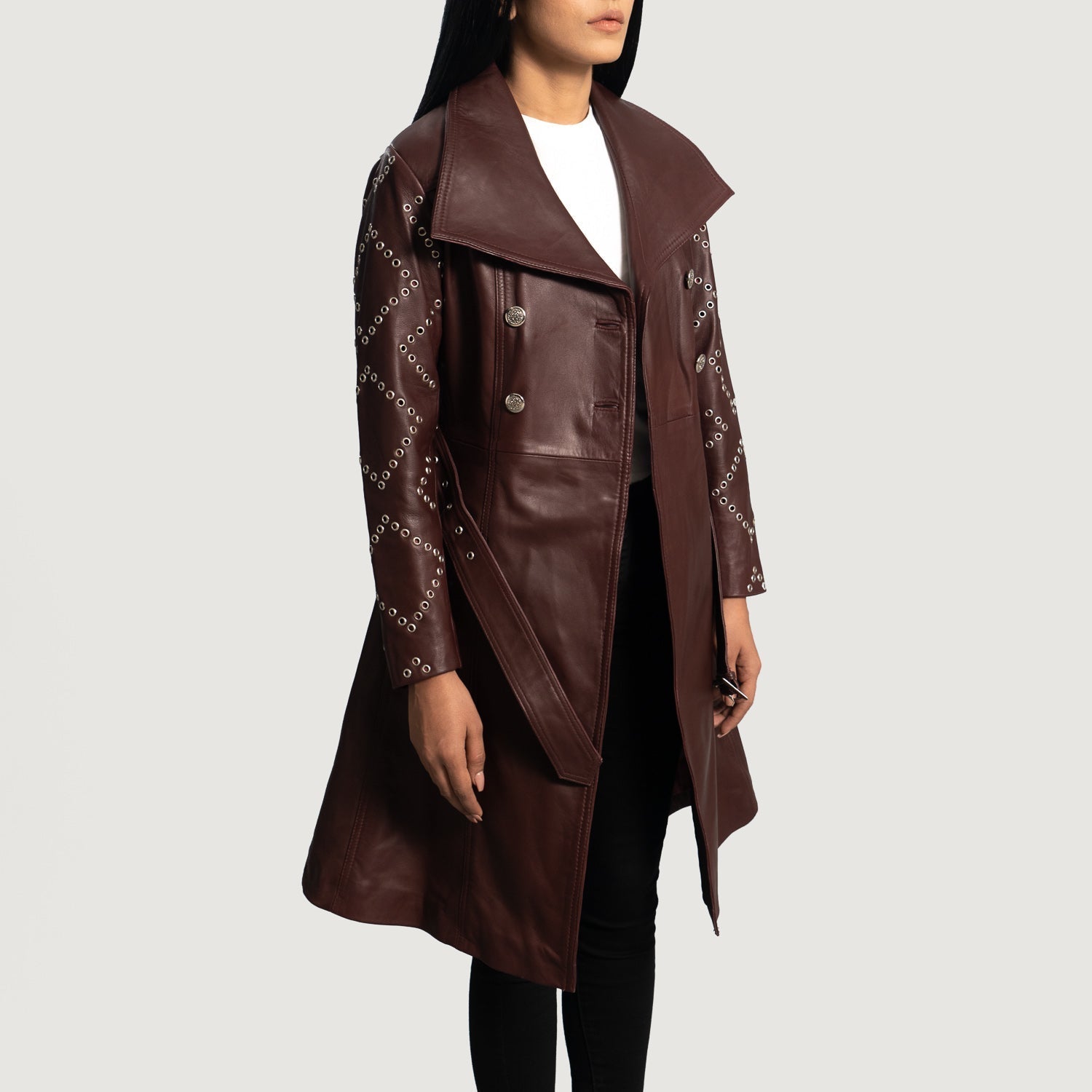 Missoni Maroon Leather Trench Coat - image 3