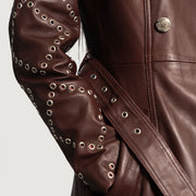 Missoni Maroon Leather Trench Coat - image 4