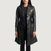 Moonlight Black Leather Trench Coat - image 1