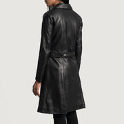 Moonlight Black Leather Trench Coat - image 5