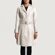 Moonlight Silver Leather Trench Coat - image 1