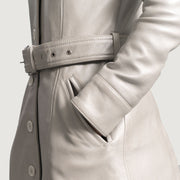 Moonlight Silver Leather Trench Coat - image 6