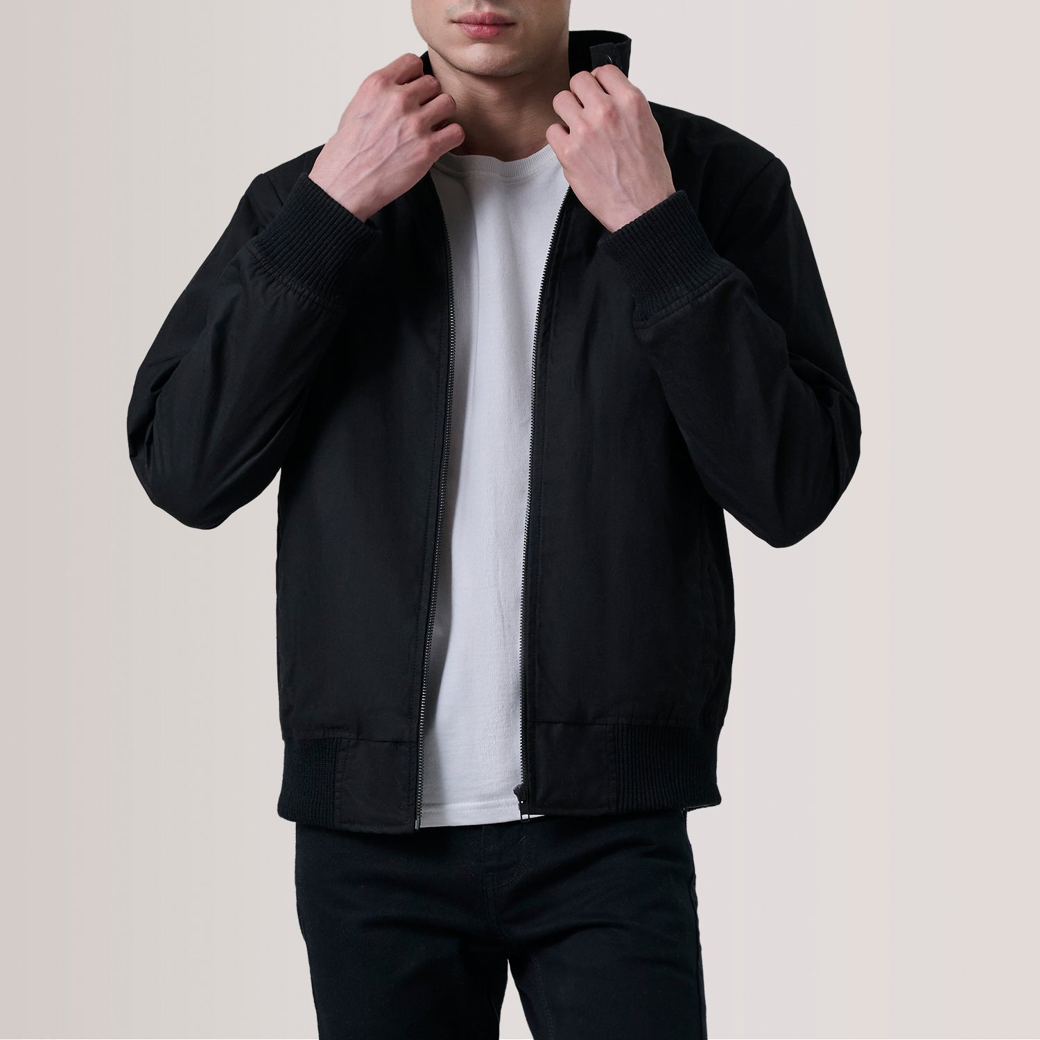 Morrison Black Canvas Bomber Jacket - image 1