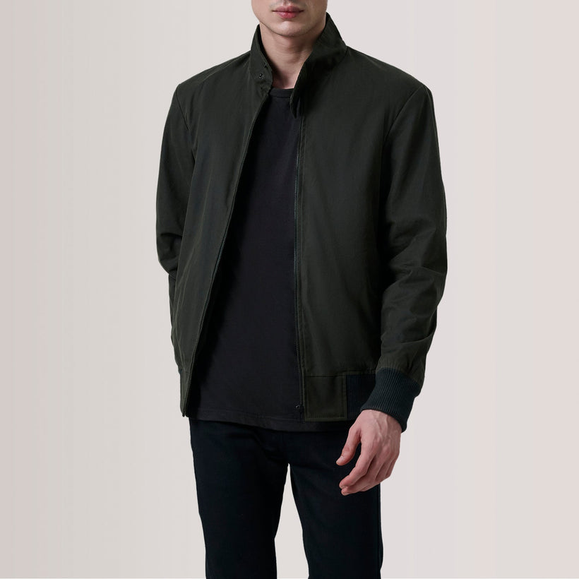 Morrison Olive Canvas Bomber Jacket – alternate product view 1