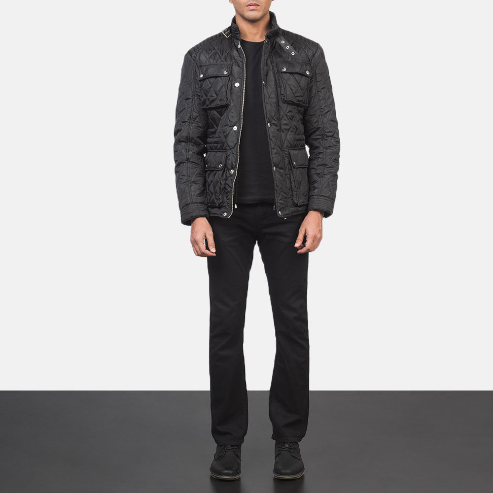 Nelson Quilted Black Windbreaker Jacket - image 3