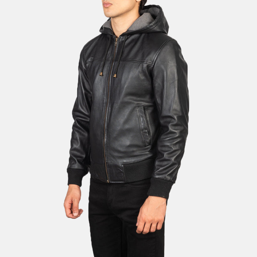 Nintenzo Leather Bomber Jacket – alternate product view 2