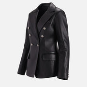 Monte Black Leather Blazer