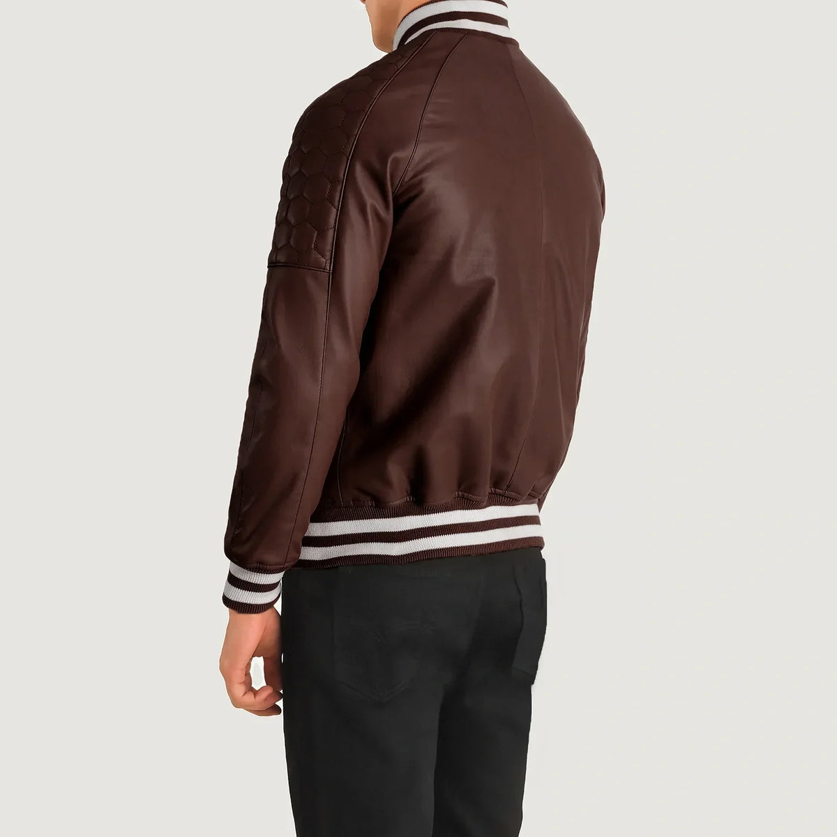 Authentic Sheepskin Leather with Semi-aniline Finish Grain Texture & Heavy-Duty Seam Stitching Detail