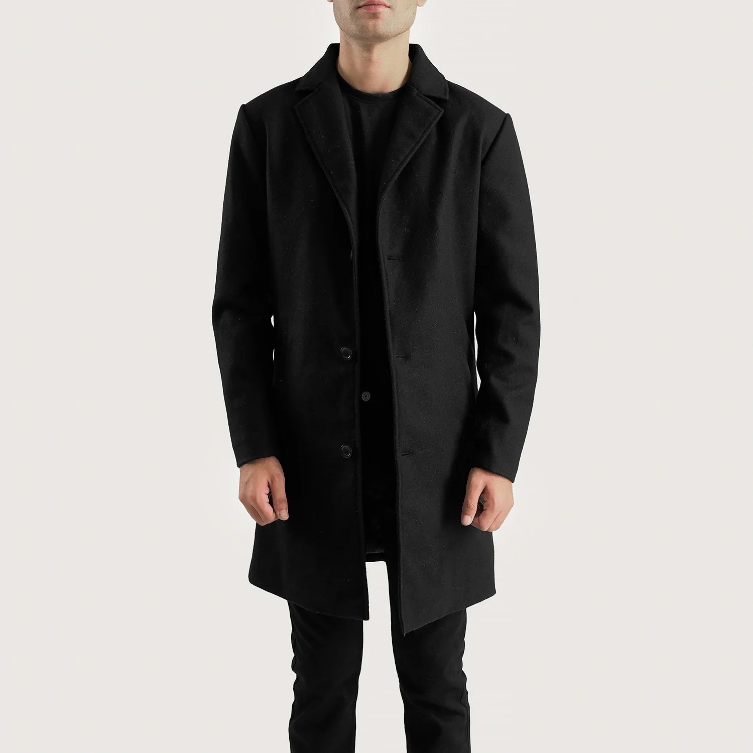 Petrillo Black Wool Single Breasted Coat - image 1