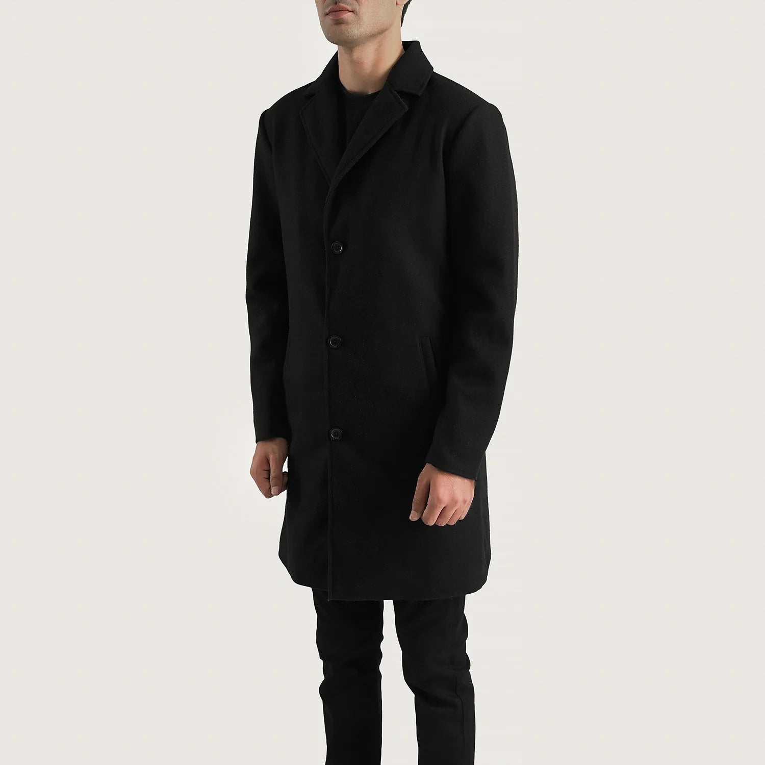 Petrillo Black Wool Single Breasted Coat - image 2