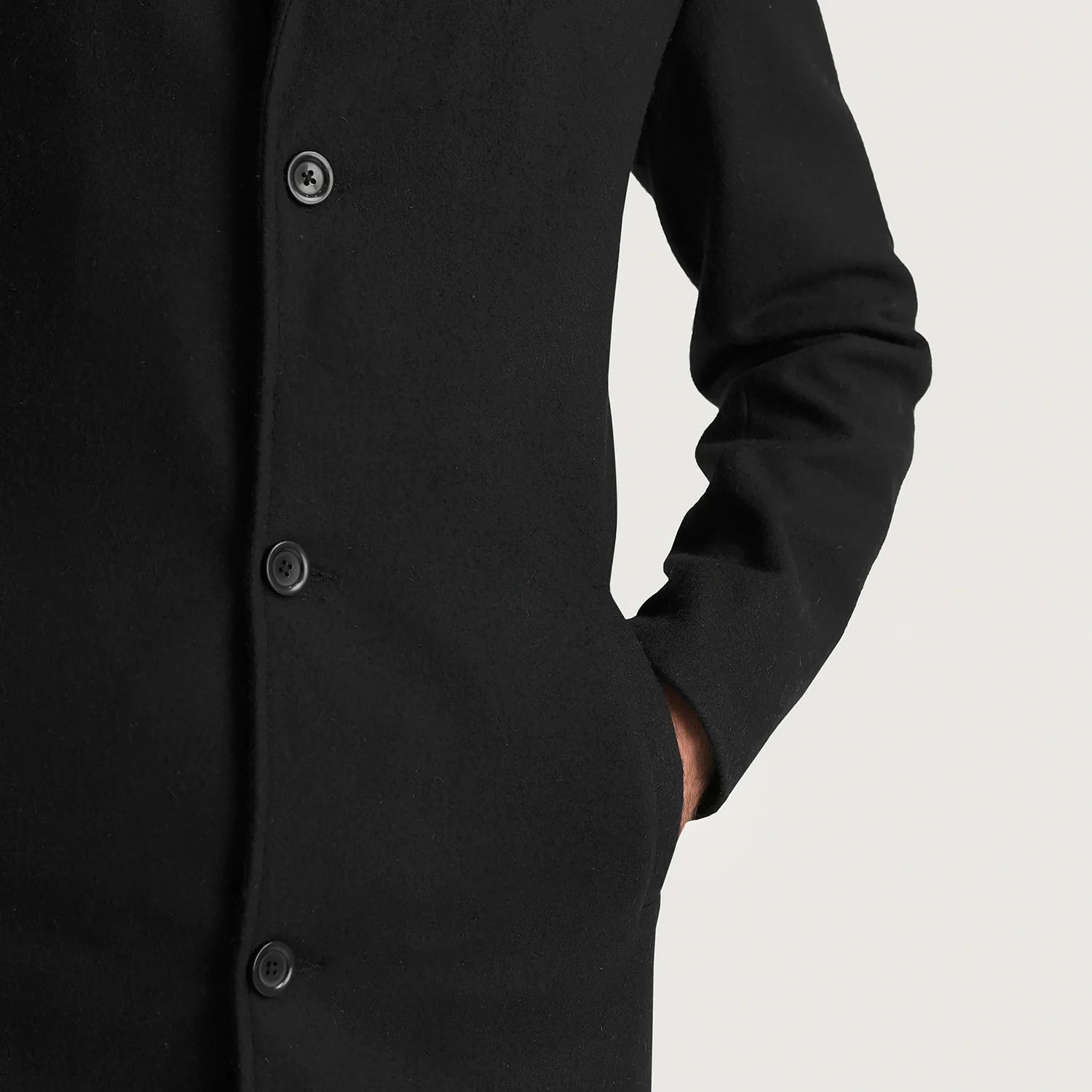 Petrillo Black Wool Single Breasted Coat - image 6