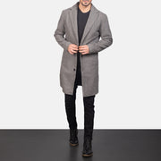 Petrillo Grey Wool Single Breasted Coat - image 1