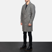 Petrillo Grey Wool Single Breasted Coat - image 2