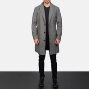 Petrillo Grey Wool Single Breasted Coat - image 4