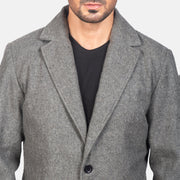 Petrillo Grey Wool Single Breasted Coat - image 6