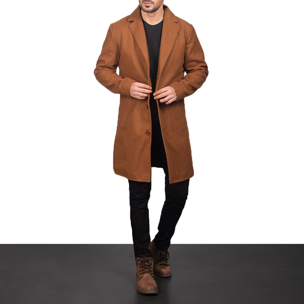 Petrillo Khaki Wool Single Breasted Coat - image 2