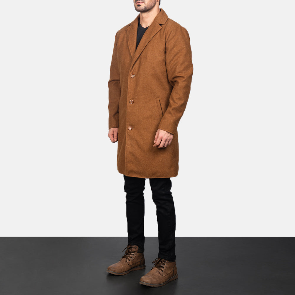 Petrillo Khaki Wool Single Breasted Coat - image 3