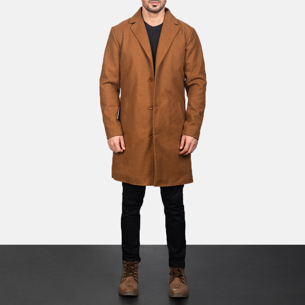 Petrillo Khaki Wool Single Breasted Coat - image 4