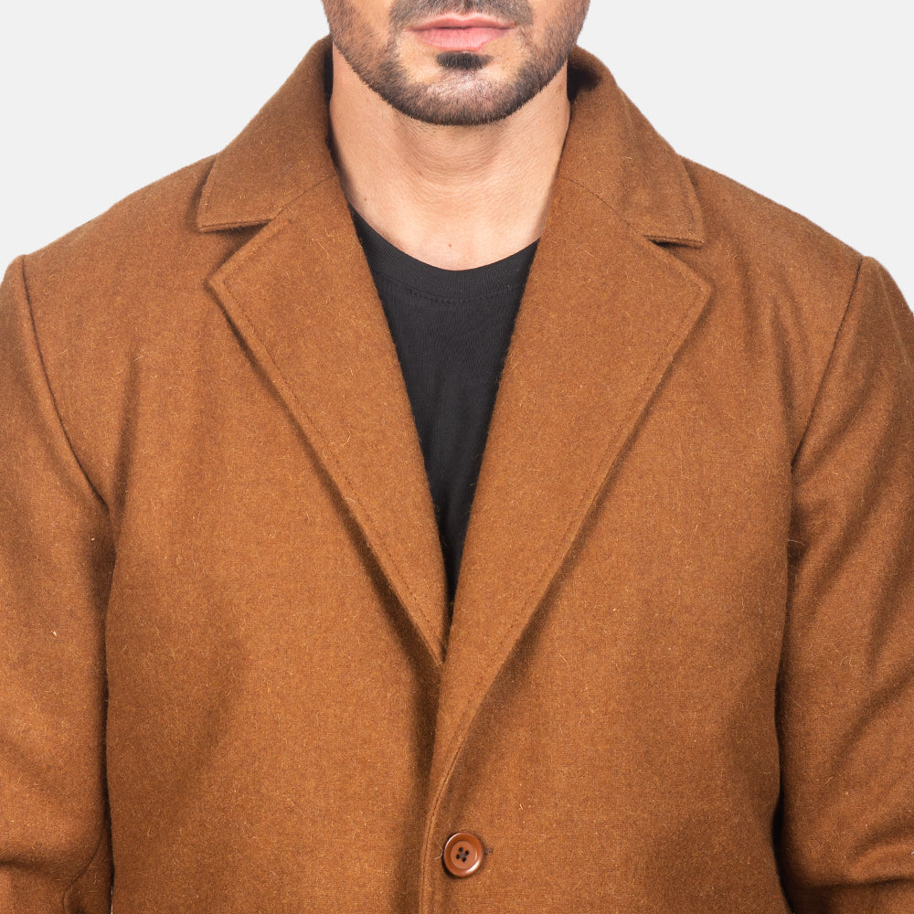 Petrillo Khaki Wool Single Breasted Coat - image 6