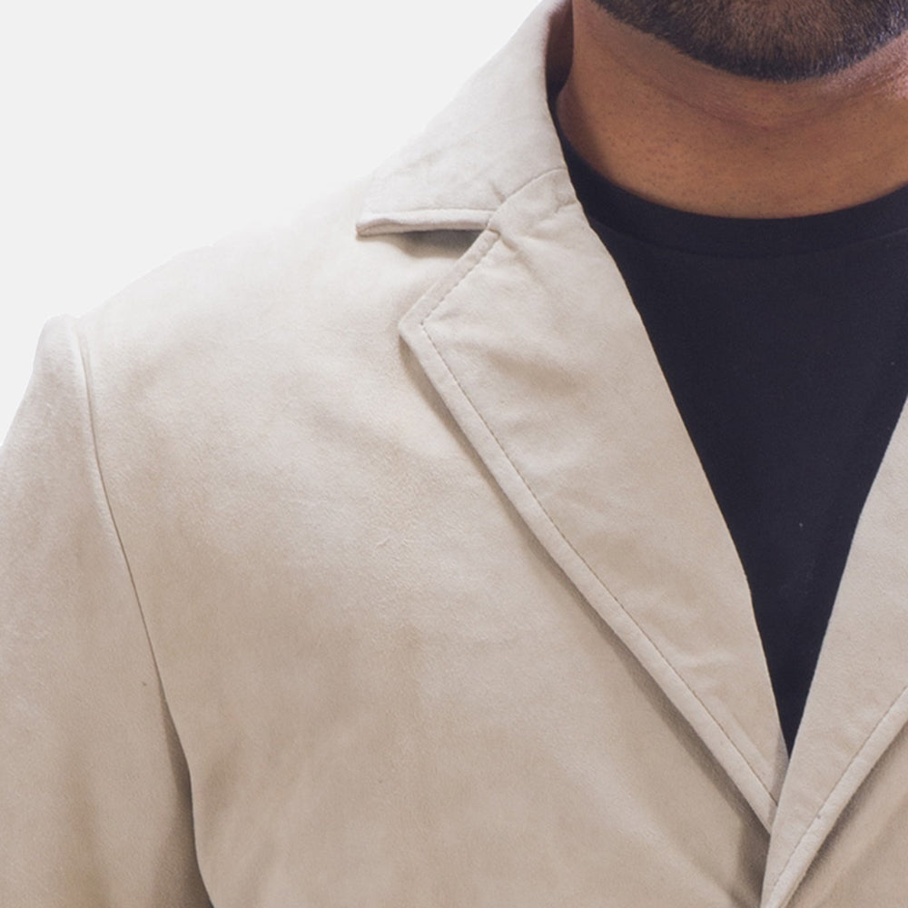Men's Professor By Day Suede Blazer - Lateral Side Profile View Showing Sleeve Cut & Athletic Taper Fit